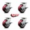 Service Caster 4 Inch Poly on Aluminum Swivel Caster Set with Roller Bearings and Brakes SCC SCC-20S420-PAR-TLB-4 - alternate 3